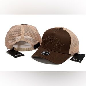 AMIRI Brown and Tan Star Embroidered Hat